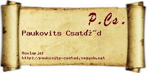 Paukovits Csatád névjegykártya